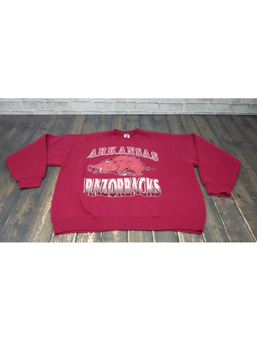 Vintage JOSTENS Arkansas Razorbacks Red Sweatshirt Men Size XL - Made in USA